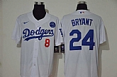 Dodgers 24 Kobe Bryant White 2020 Nike KB Cool Base Jersey,baseball caps,new era cap wholesale,wholesale hats